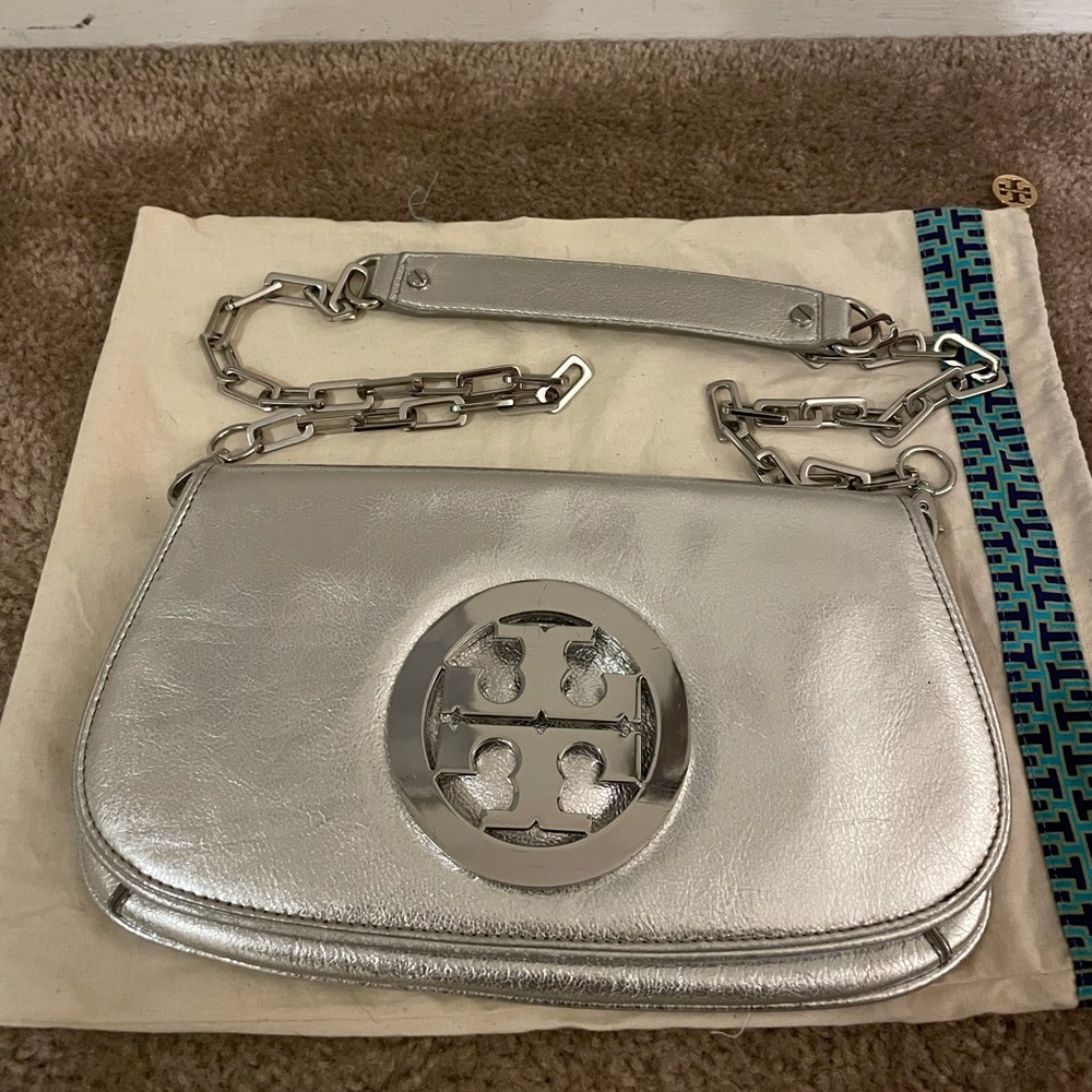Tory Burch Silver Chain Shoulder Bag